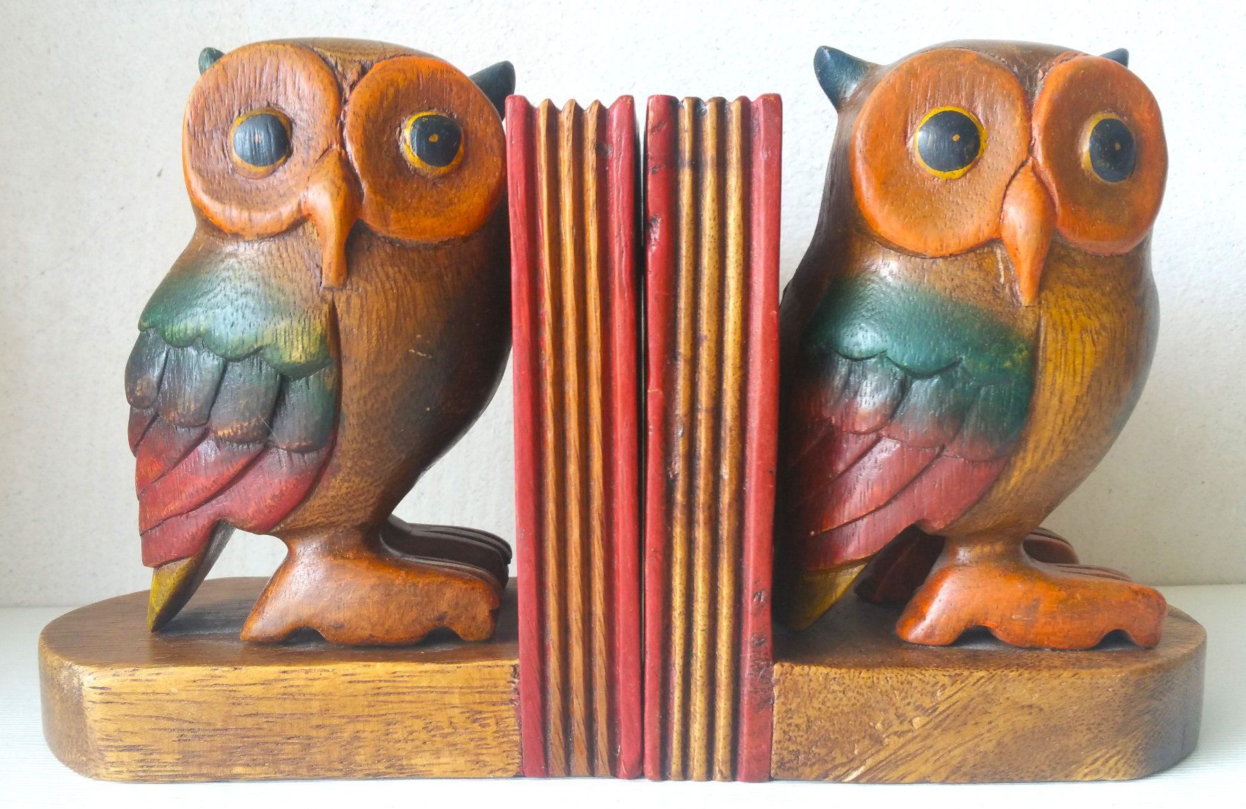 Sonstige Dekorationen & Accessoires: Paar Buchstützen Eulen, Holz mehrfarbig – Gebraucht aus Oberriet SG von ganesh435