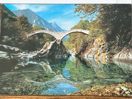 📸 4 Postkarten uralt: Valle Verzasca TI: Echt Post gelaufen