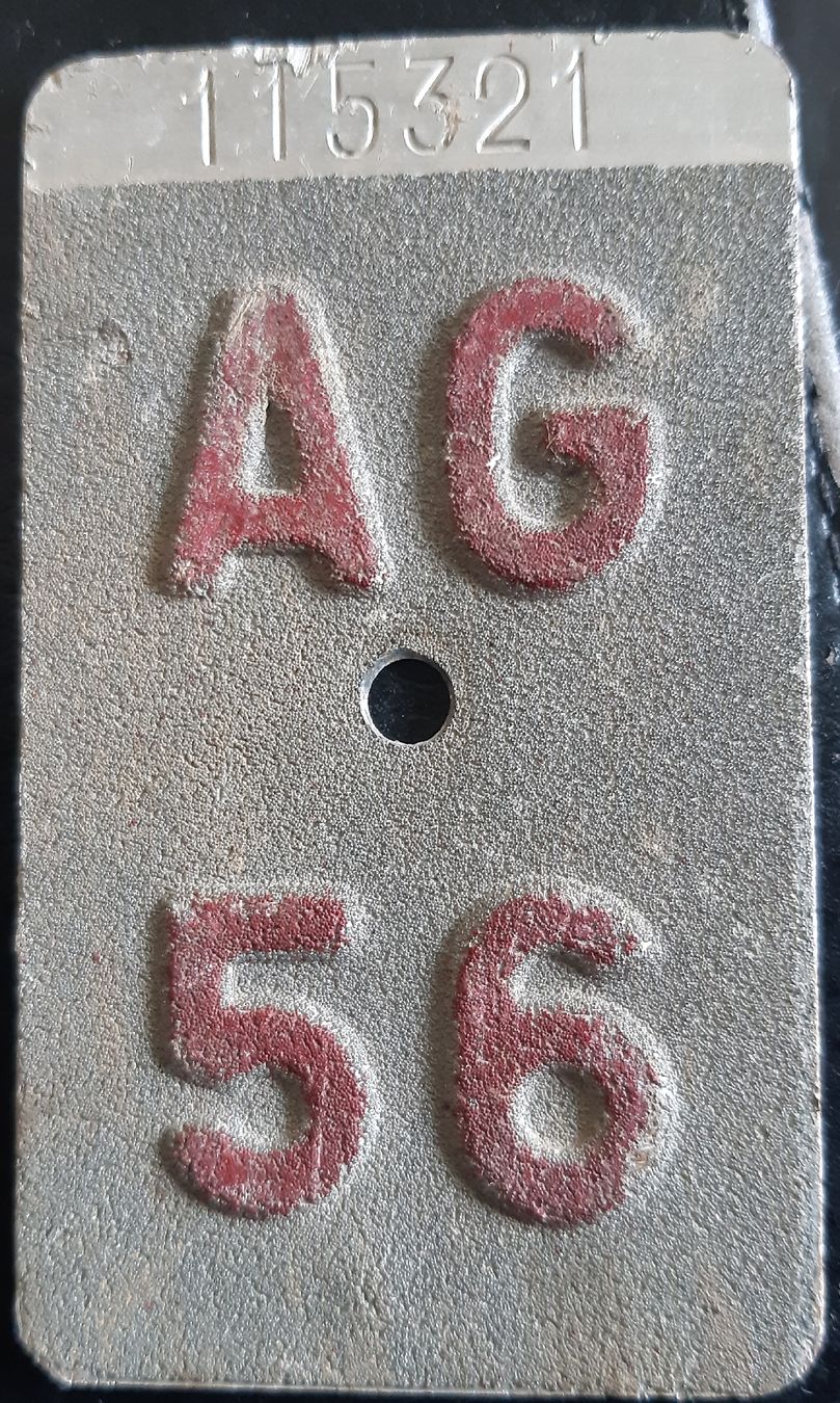Insegne: Fahrrad Nr Aargau 1956 – Usato da Frick venduto da kyb_yq8h