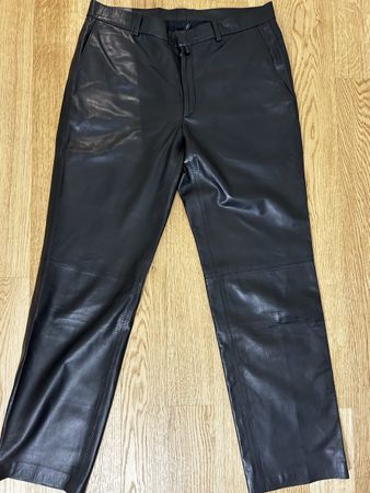 Jil Sander Lederhose Schwarz Grösse 52 Top Zustand!