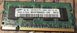 Mémoire RAM Samsung 1GB PC2-5300S pour portable