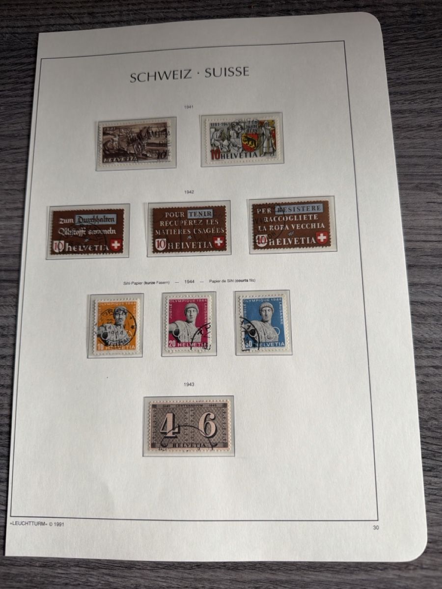 Alle Briefmarken: Briefmarken Schweiz, Sammlung von 1941-1943, – Neu (gemäss Beschreibung) aus Tafers von Tschanz-Solutions