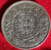 50 Centavos 1913 Republica Portuguesa Silber