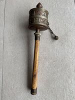 TIBETAN BUDDHIST HAND SPINNER GEBETSMÜHLE AUS KUPFER & HOLZ