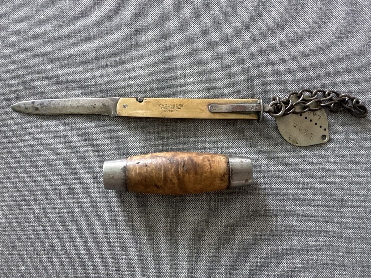 Coltelli tascabile: Antikes Klappmesser P. Holmberg Eskilstuna Schweden – Usato da Baar venduto da Hillsboro 2