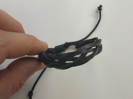 Lässiges Lederarmband, Schwarz, Verstellbar, Neu!
