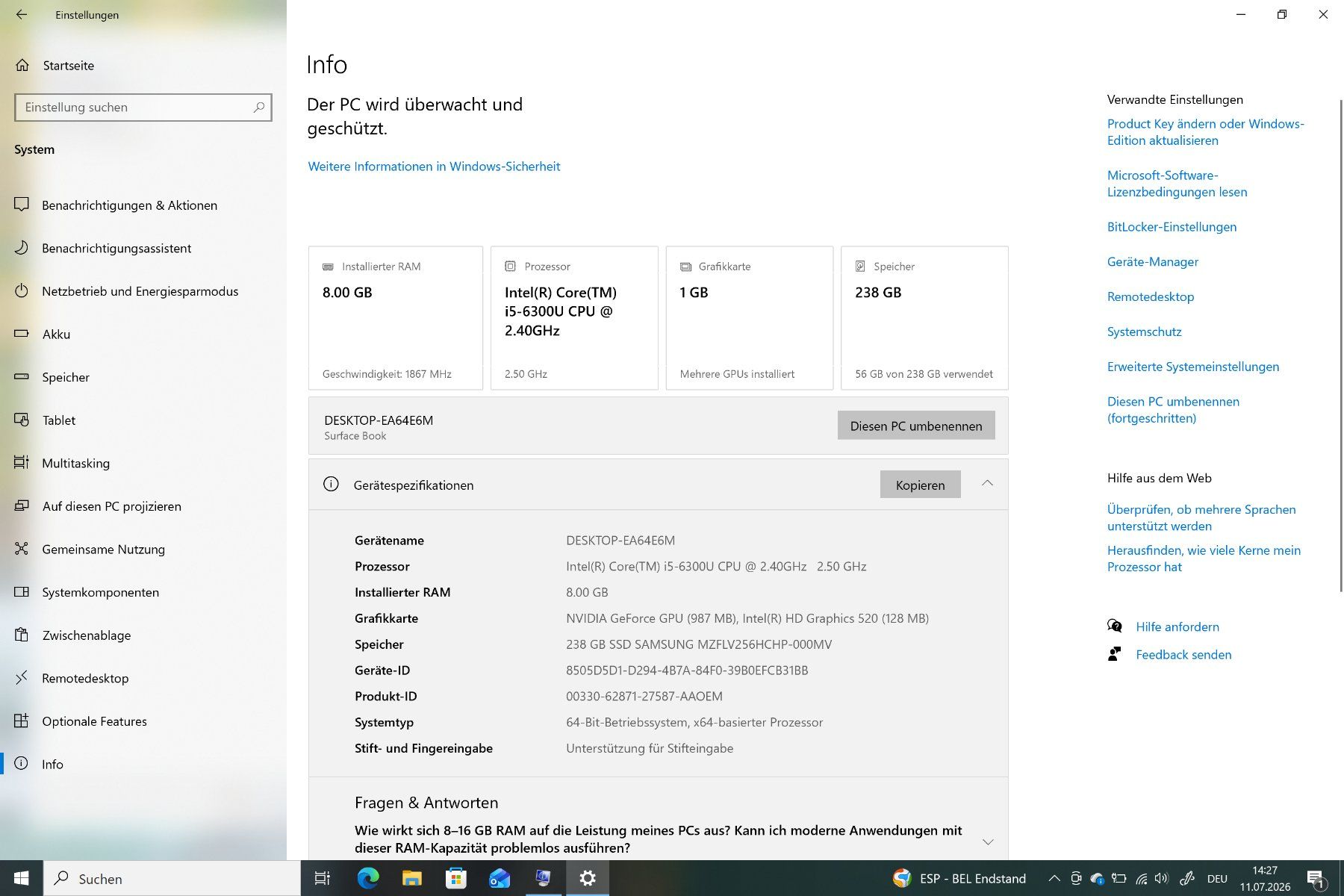 Microsoft Notebook: Microsoft Surface Book 13.5" i5 / 8 GB / 256 GB SSD - defekt – Difettoso da Liestal venduto da Seven92 4