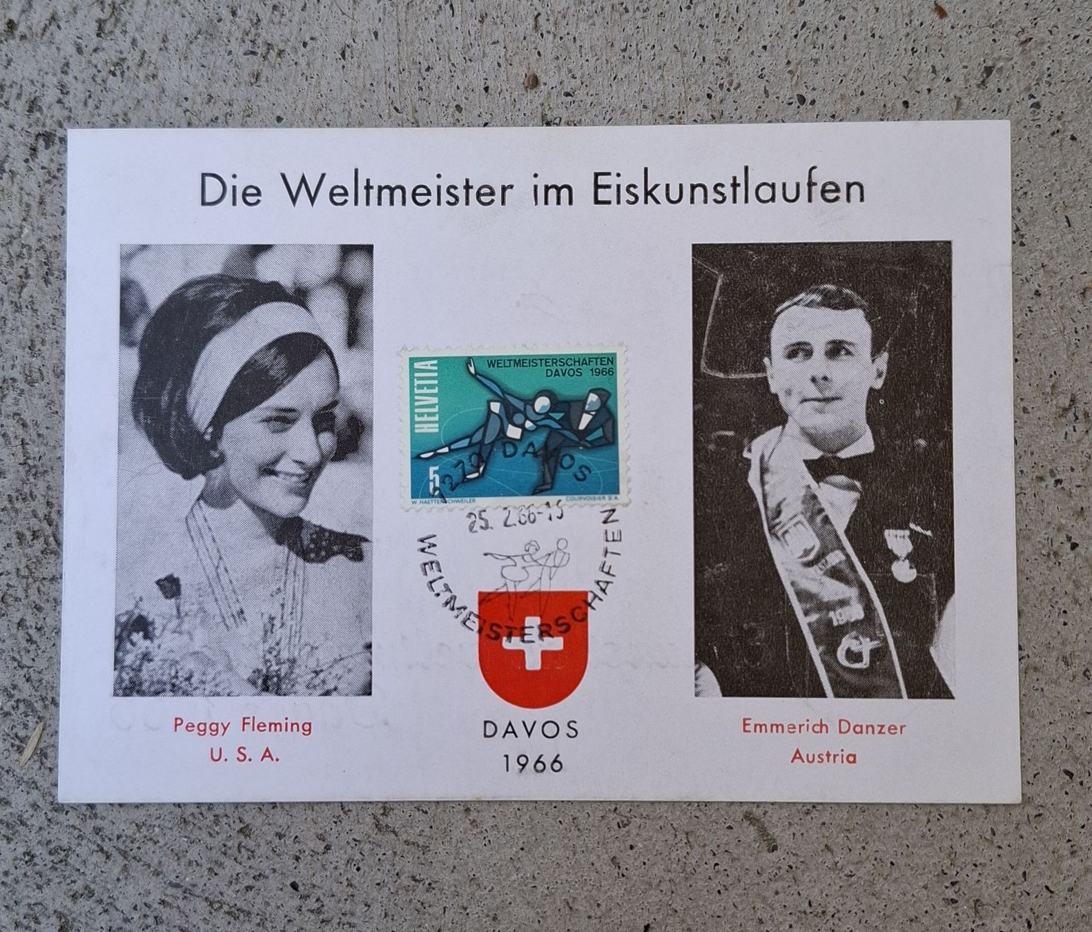 Alle Briefmarken: Ansichtskarte: Eiskunstlauf Weltmeister Davos 1966 – Gebraucht aus Gretzenbach von WaldnerAllround