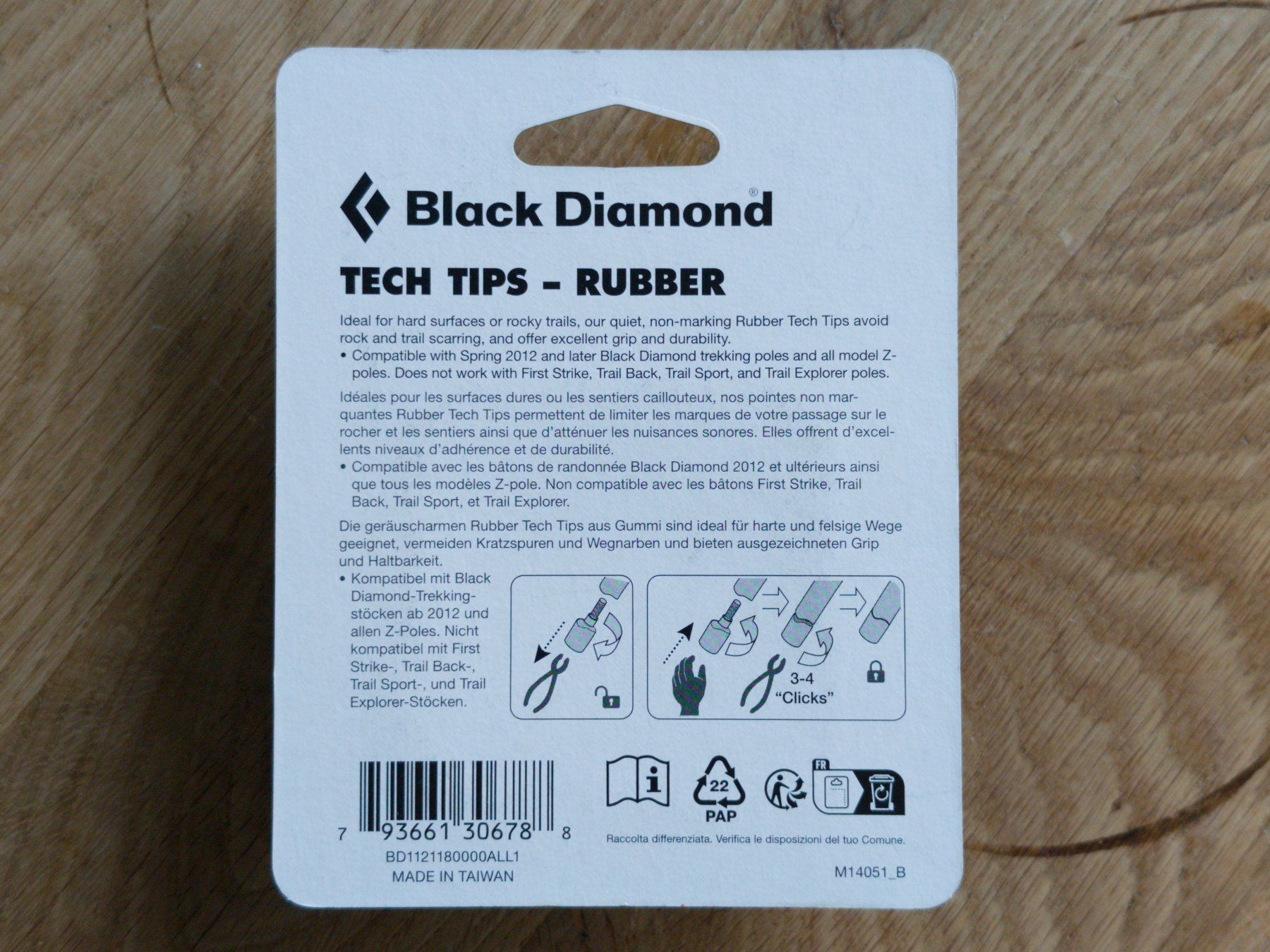 Black Diamond Bastoncini da trekking: Black Diamond Tech Tips Rubber, Neu und originalverpackt – Nuovo e nell'imballaggio originale da Basel venduto da d4vc1plafm3x8bkg 1