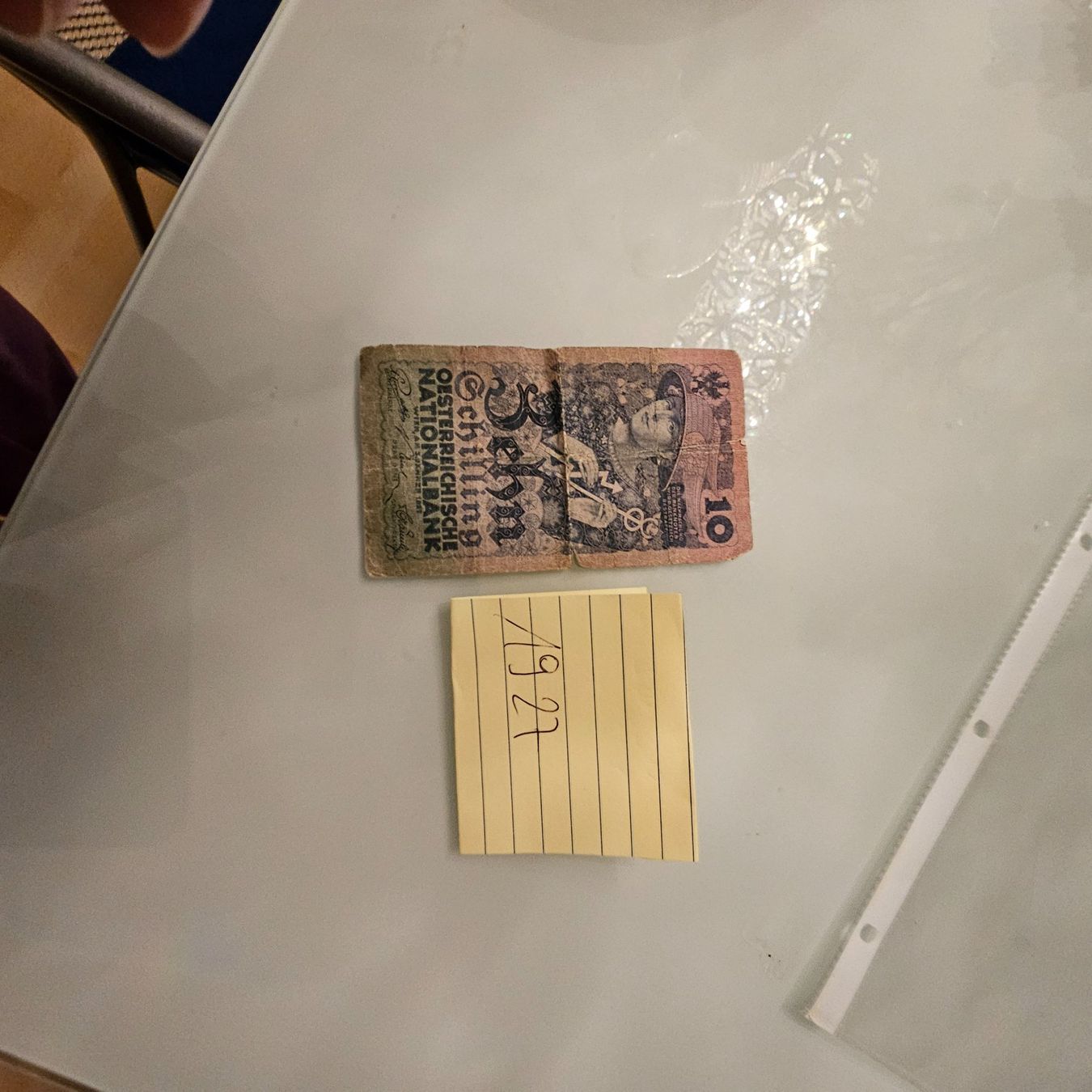 Banknoten: 10 Schilling antik 1927 – Gebraucht aus wolfhalden von 46464646 6