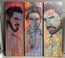 3er Set Acryl Gemälde „DIE GESCHWISTER“
