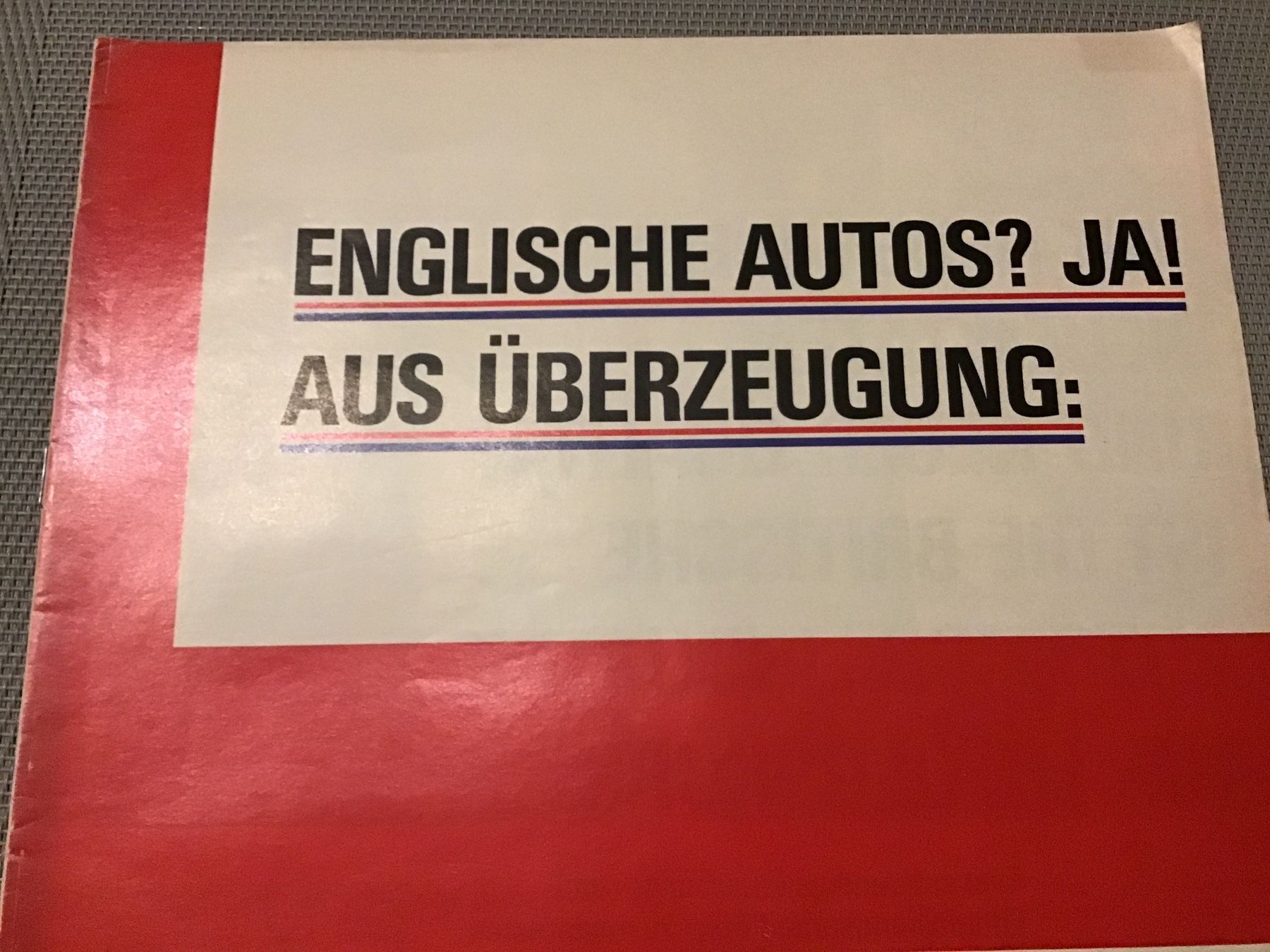 Dokumente: Englische Autos Programm 1985 20 Seiten – Gebraucht aus Scherzingen von Starseller62