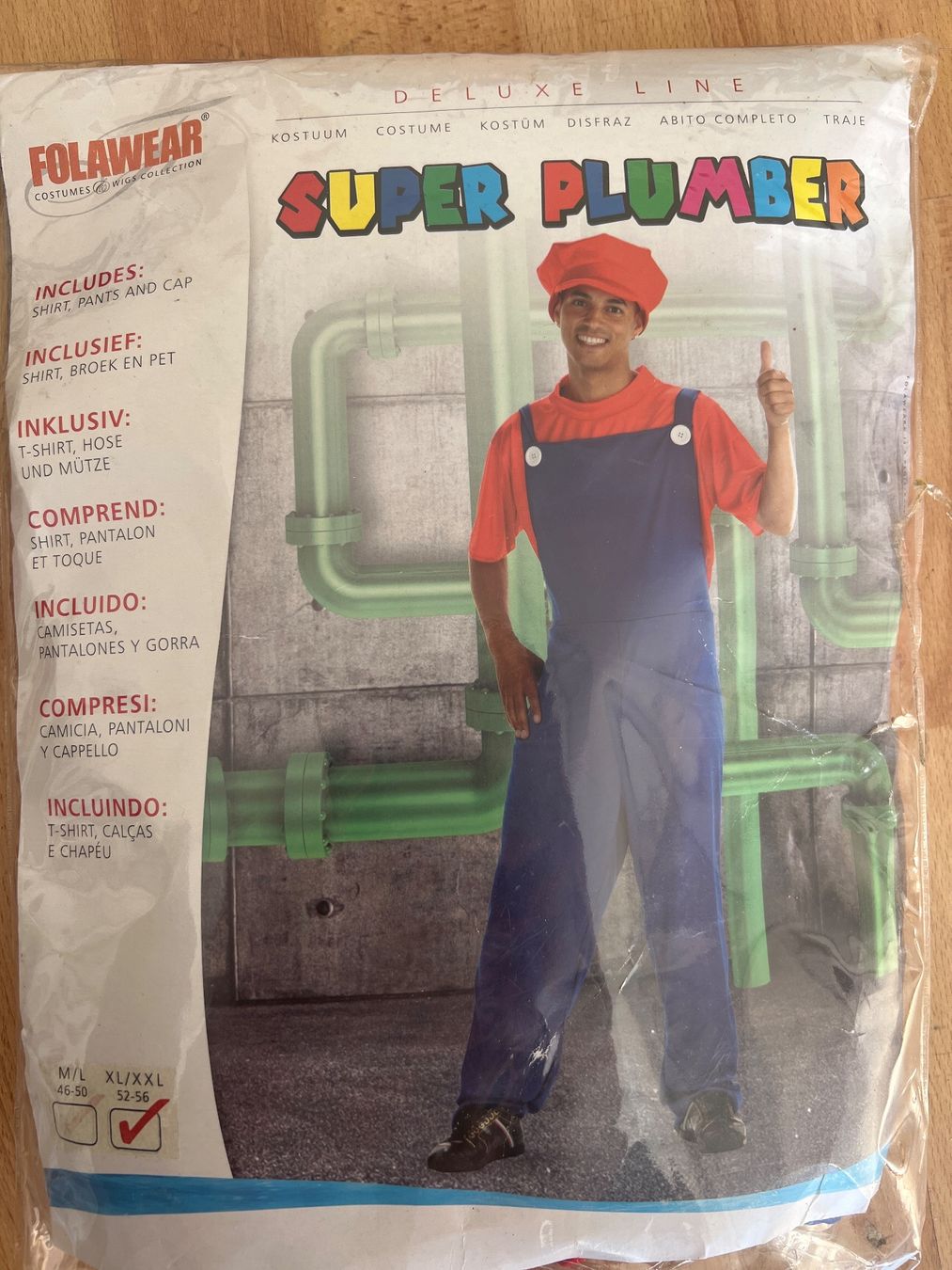 Costumi: Super Mario kostüm Grösse xl – Nuovo e nell'imballaggio originale da Amriswil venduto da JaJa-Express