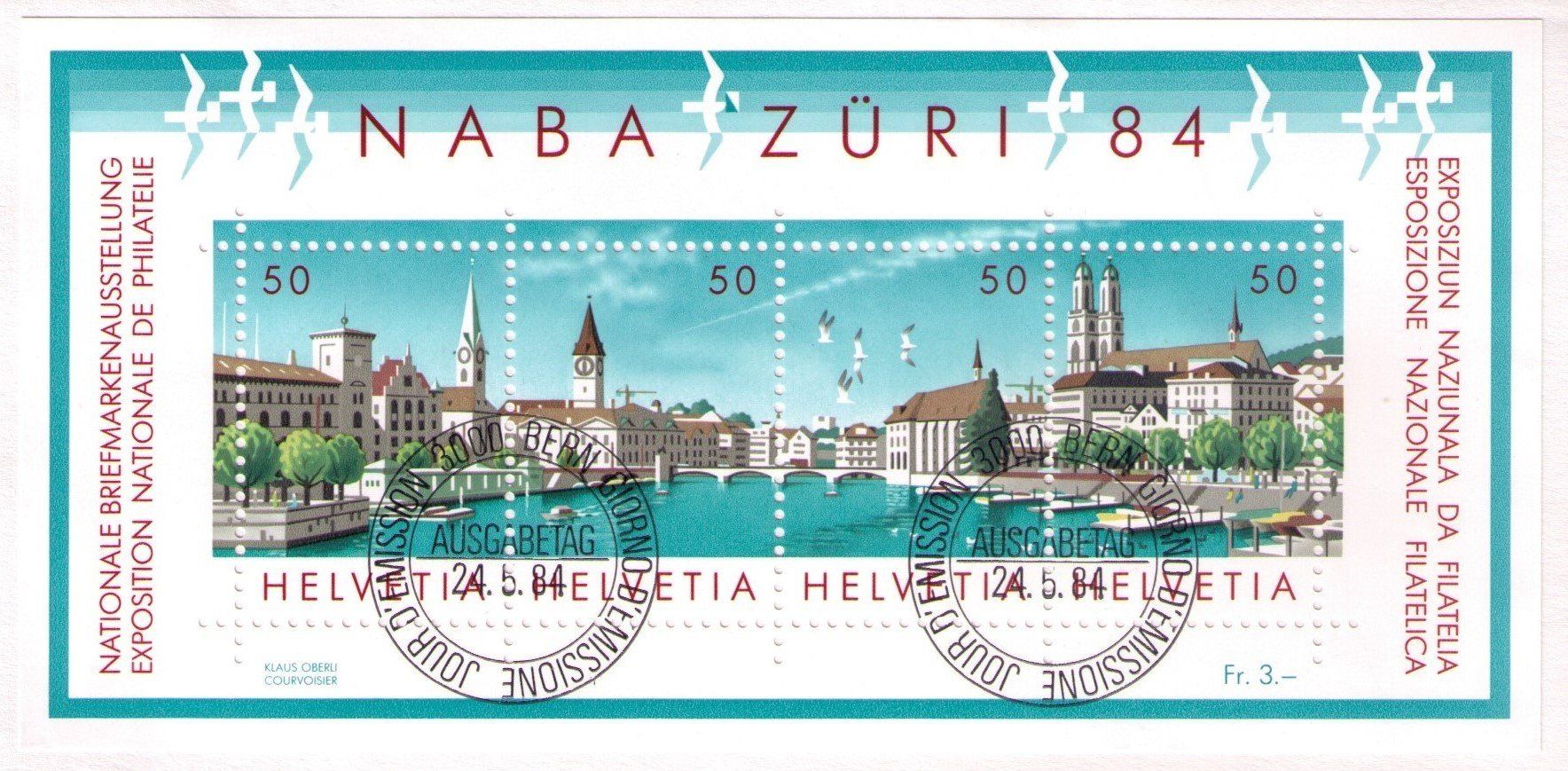 Tutti i francobolli: 1984_NABA-Block ZÜRICH__KLEINFORMAT-FDC 24.5.84 ! – Usato da Marthalen venduto da Ch_quality 1