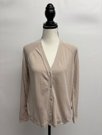 Stefanel Feiner Cardigan in Beige Gr. M Leinen