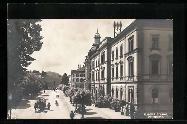 Cartoline postali: AK Herisau, Blick in die Poststrasse – Usato da Berlin venduto da bartko-reher