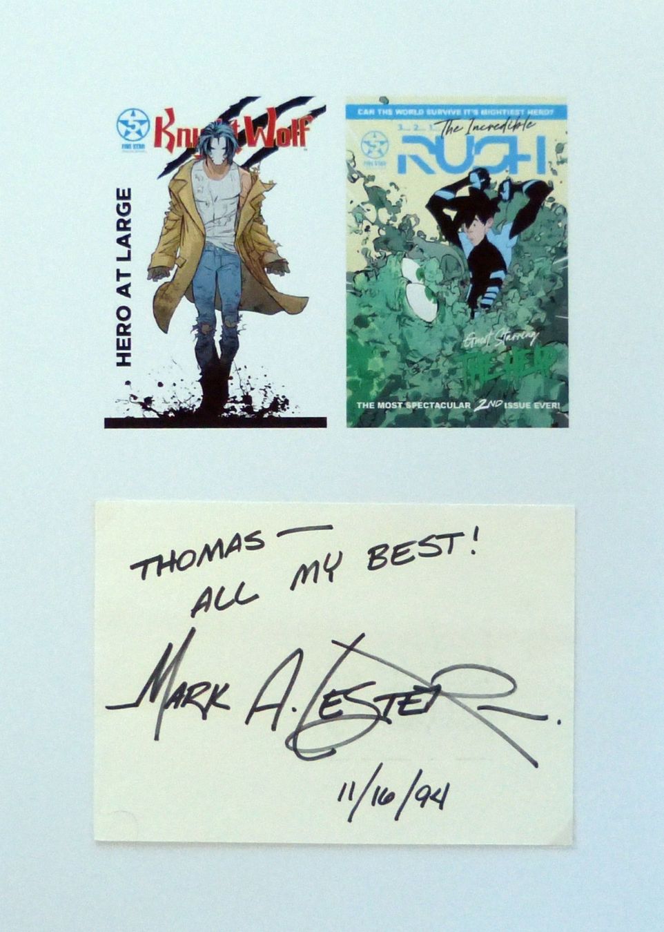 Fumetti: Mark A. Lester - Comiczeichner - sign. Karte – Usato da Dietikon venduto da immortal-stars