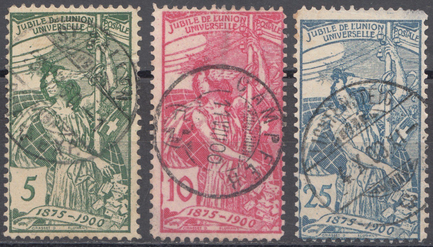 Tutti i francobolli: SBK 77A - 79A mit Vollstempel – Usato da Bürglen TG venduto da StampGraf