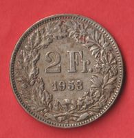 2 Fr. 1953 Silber , Auflage nur 438'000 Stk.