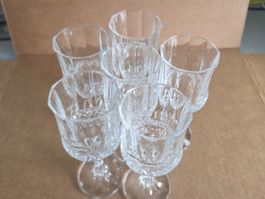 6 Likörgläser Stielgläser Glas dekoratives Muster