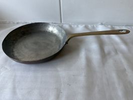 Kupferpfanne mit Messinggriff 18cm Durchmesser Vintage