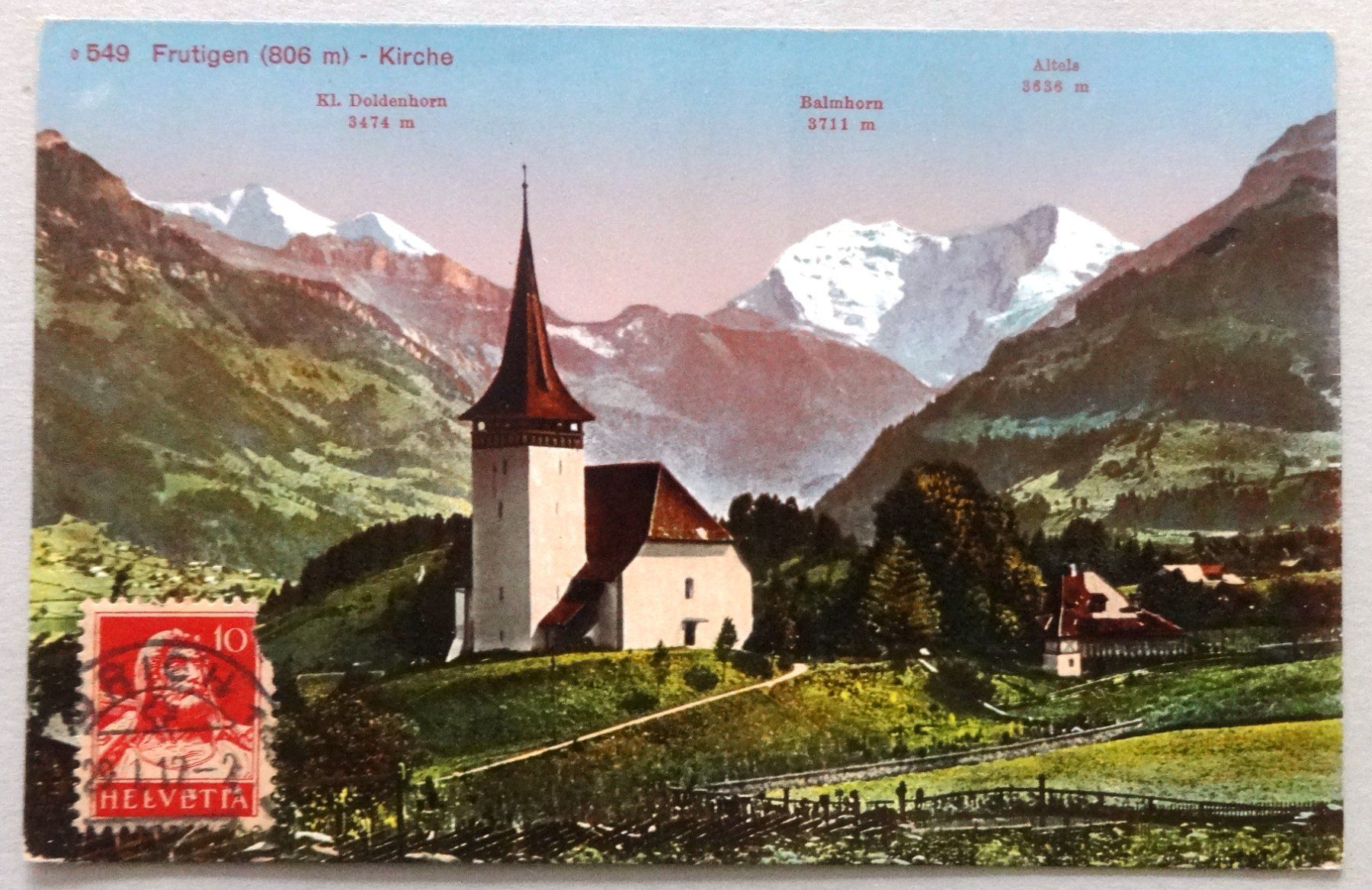 Cartoline postali: Frutigen (806 m) - Kirche – Usato da Fétigny venduto da Billy2miny