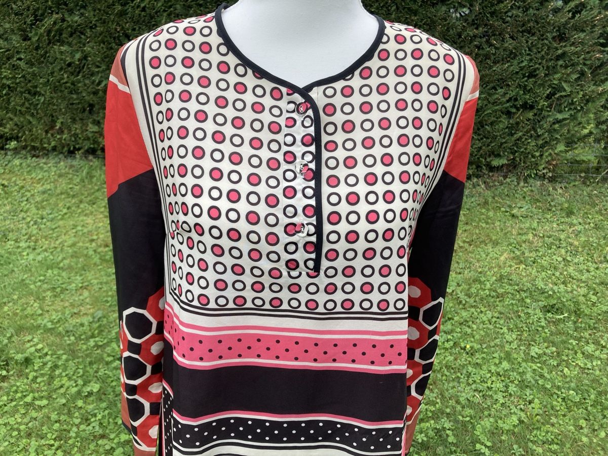 Vestiti: Retro Kleid bunt Punkte 100% Seide Grösse S/M – Usato da Thalwil venduto da helvetaki 1