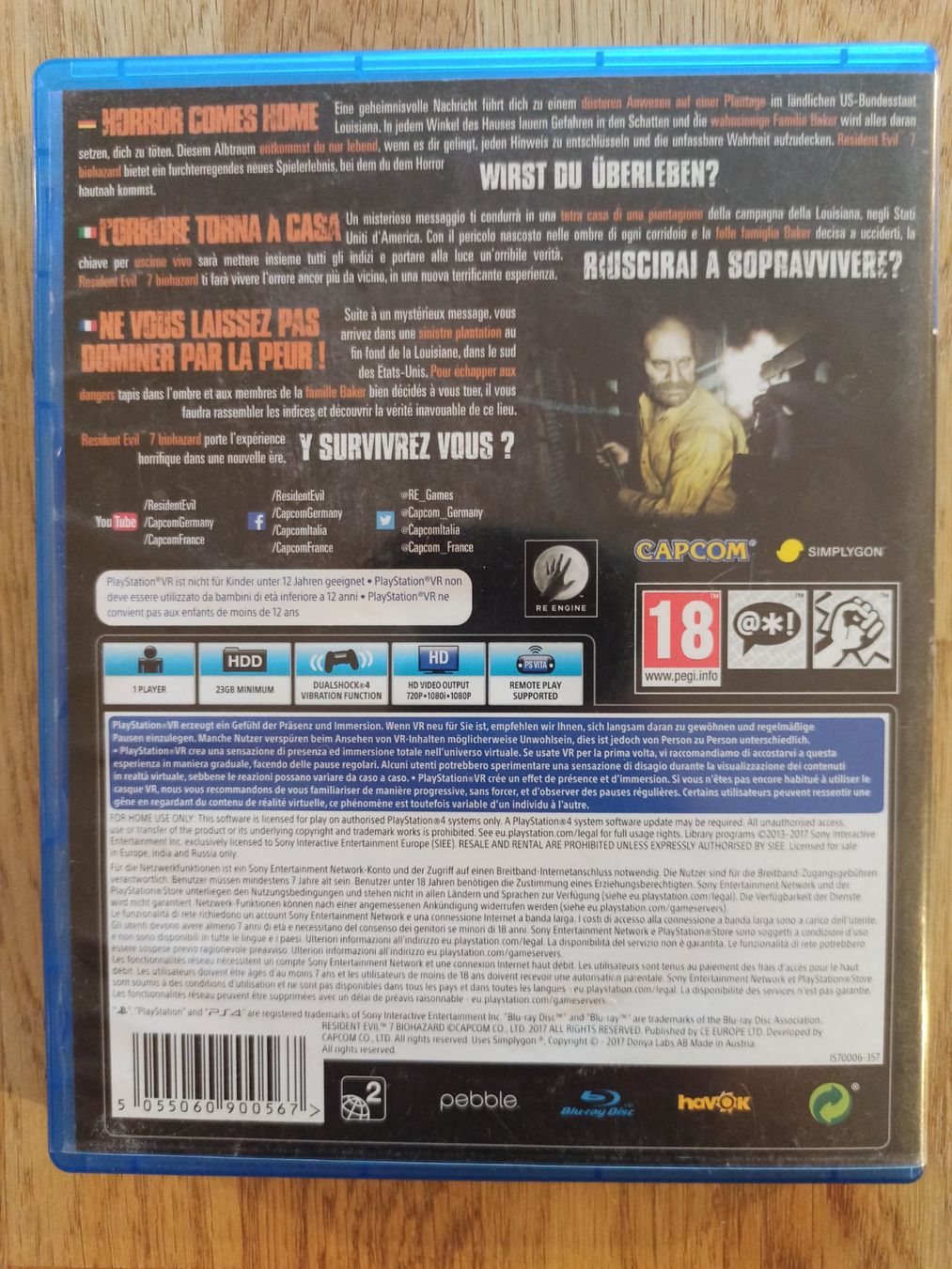 Spiele: Resident Evil 7 Biohazard / VR / PS4 / PS5 – Gebraucht aus Oberweningen von mar_87mx 1