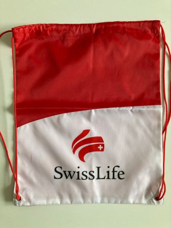 Sac de sport SwissLife, rouge et blanc, en très bon état!