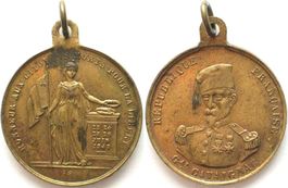 GENERAL CAVAIGNAC REVOLUTION 1848 Medaille laiton 24mm