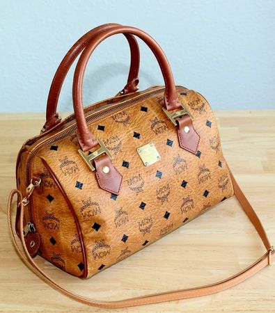 MCM Speedy Boston 25 Heritage Cognac Canvas