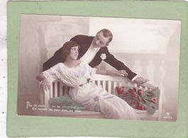 Kitsch Paar Frau Mann Bank Blumen 1916