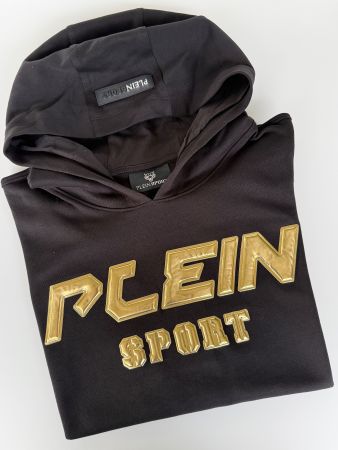 Kapuzenpullover PLEIN SPORT mit Schriftzug schwarz