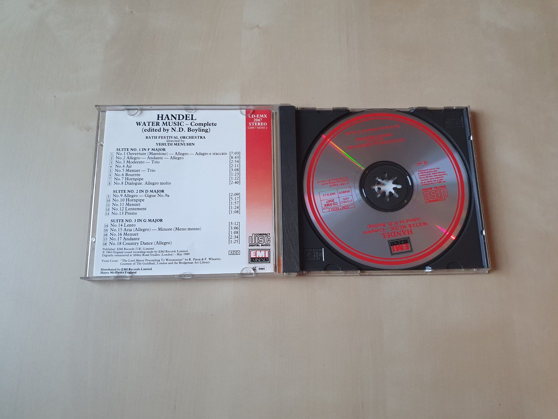 CD: Handel Water Music – Usato da Stansstad venduto da collectorsshop 2
