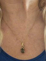 595 Gold Kette & Diamanten Quartz Anhänger GRATIS VERSAND