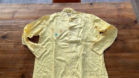 50s Style Shirt Langarm - Gaberdine Stoff