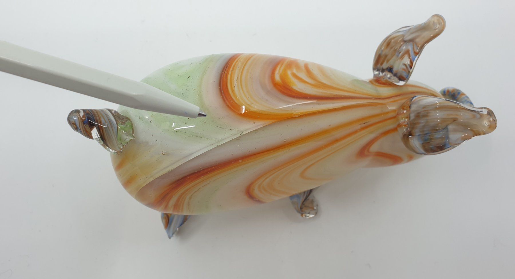Statuette: Glasfigur Schwein evtl. Murano ? mit Spannungsriss ? – Usato da Emmen venduto da Brockofsky 6