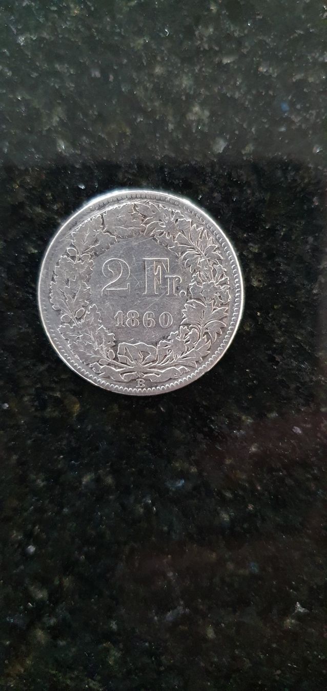 Tutti le monete: 2 Franken, 1860, Silber – Usato da Wallenwil venduto da Rainbow45