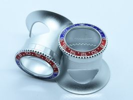 Uhrmacherlupe im GMT Style Pepsi Silber