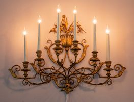 REVIDIERT | Antiker florentinischer Wandleuchter | vergoldet