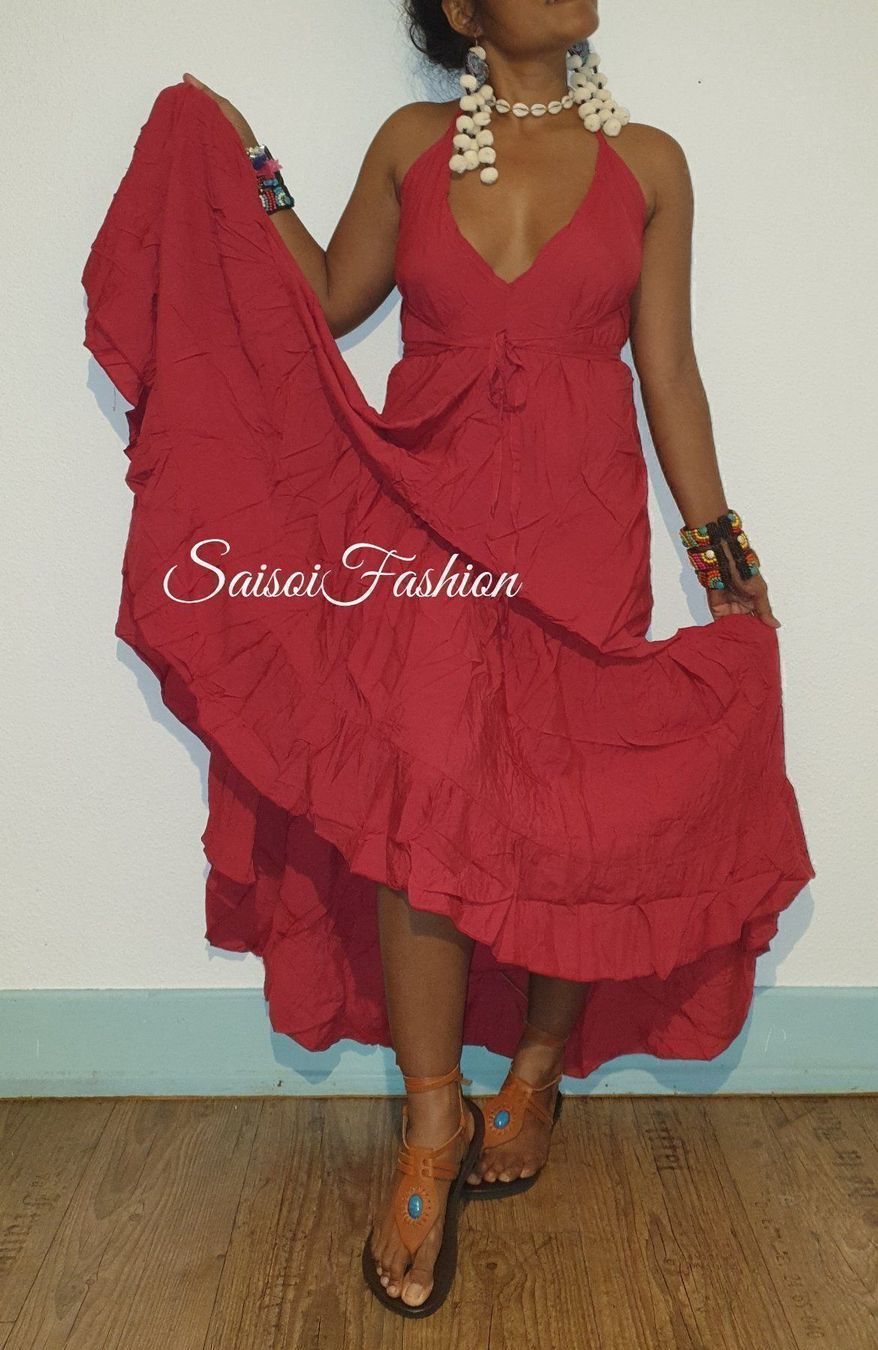 Vestiti: Sommer Boho  Strand rotes Maxikleid XS-L – Nuovo e nell'imballaggio originale da Ebmatingen venduto da SaisoiFashion 6