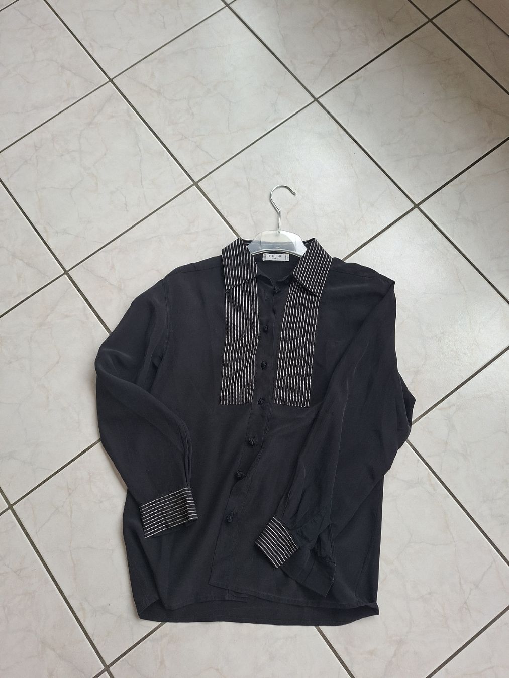 Celine Camicette: rareté Céline noire, soie – Usato da rolle venduto da GG31 1