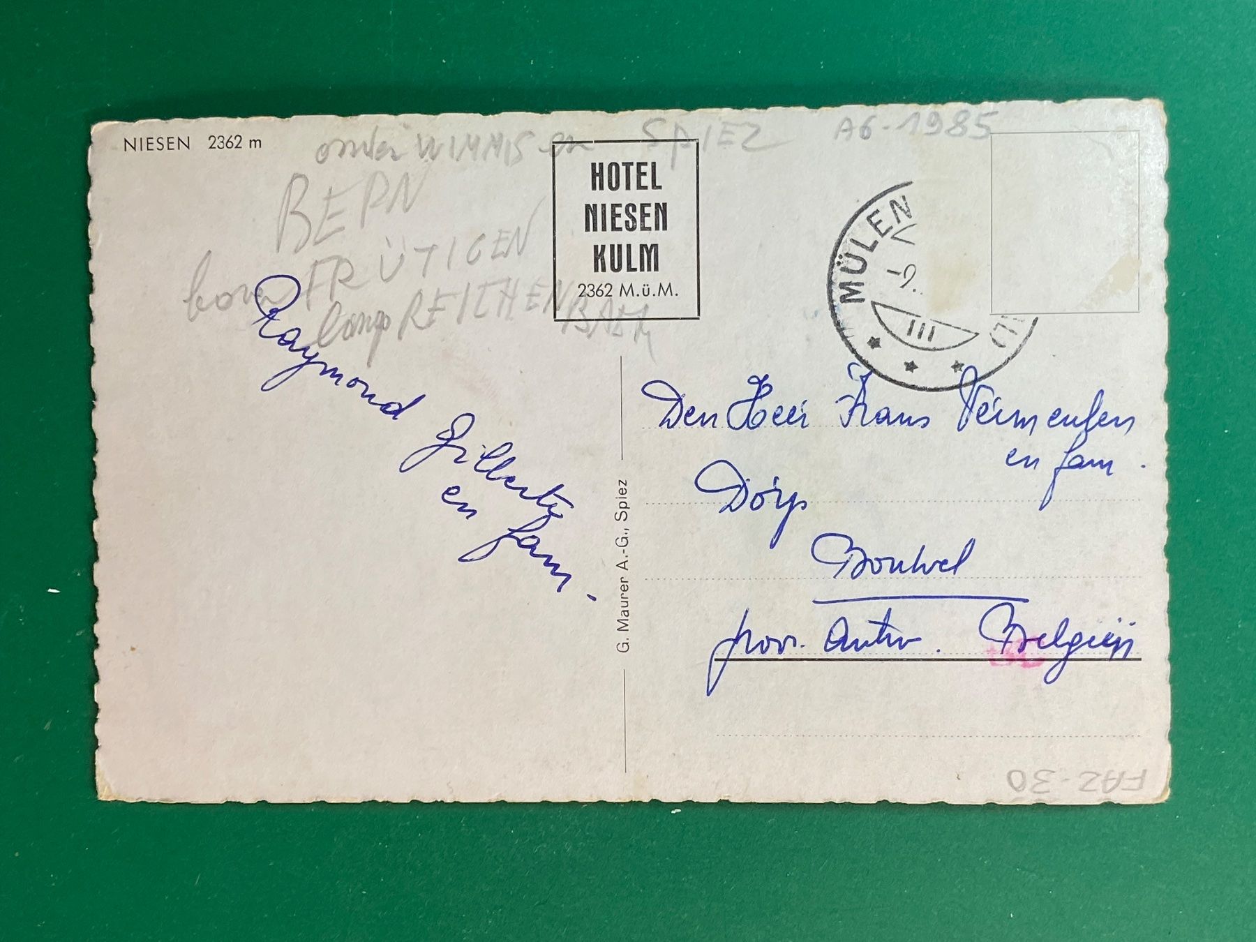 Cartoline postali: Niesen – Usato da Steg VS venduto da _vinci_ 1
