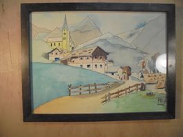 Exklusives Bergdorfbild ca. 80 jährig