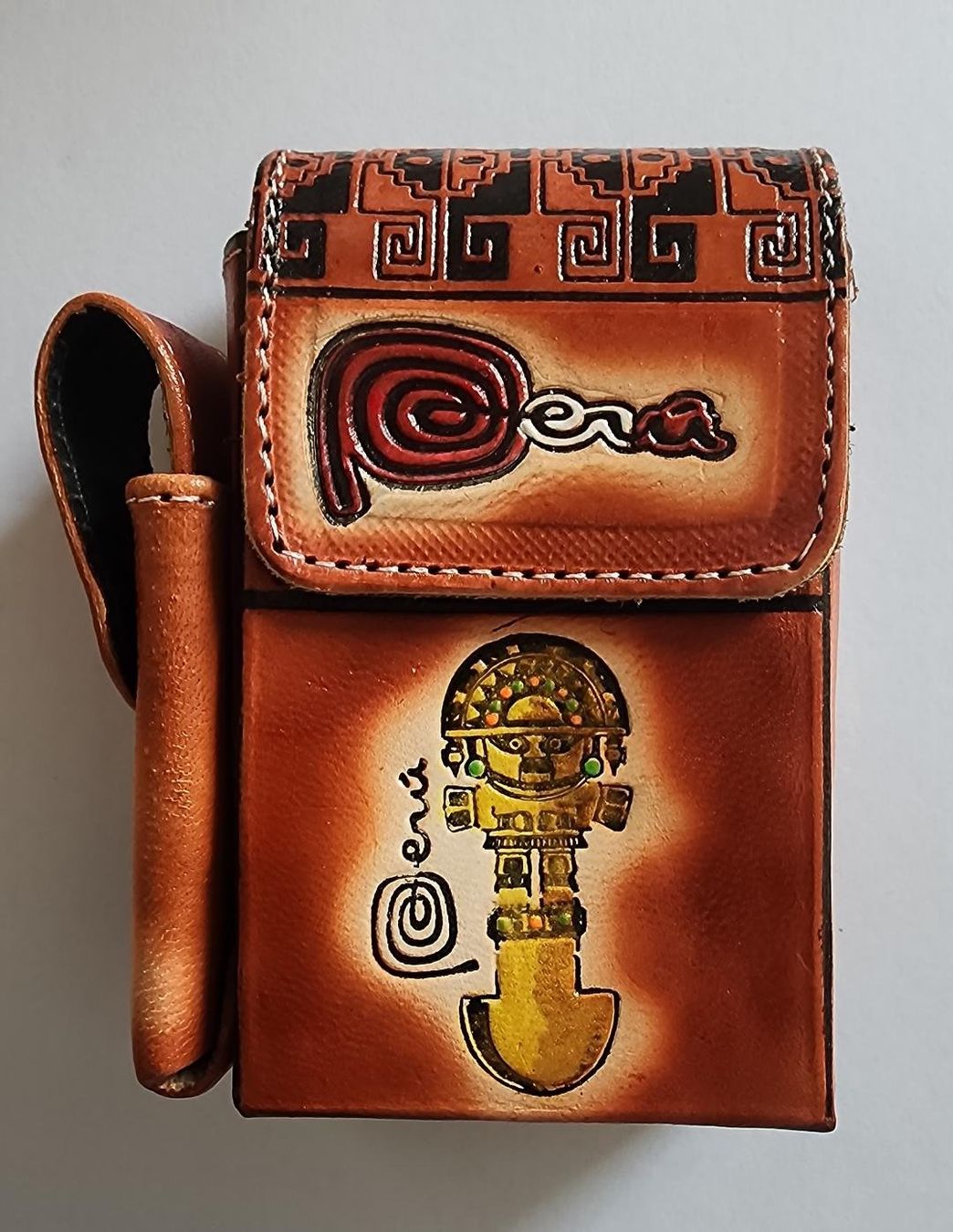Altri Prodotti per fumatori: PERU: Zigaretten Etui aus Leder, NEU!! – Nuovo (secondo la descrizione) da Lima- Peru venduto da Alpaka-Haus