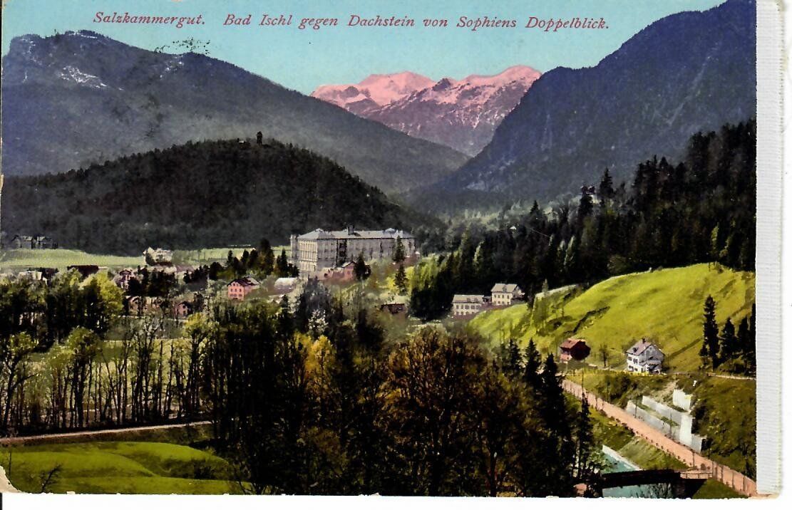 Cartes postales: Bad Ischl gegen Dachstein 1913 – D'occasion à Hochdorf par Ziegel-16