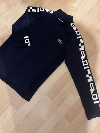 Lacoste Sport Trainingsjacke Grösse M dunkelblau mit weissen