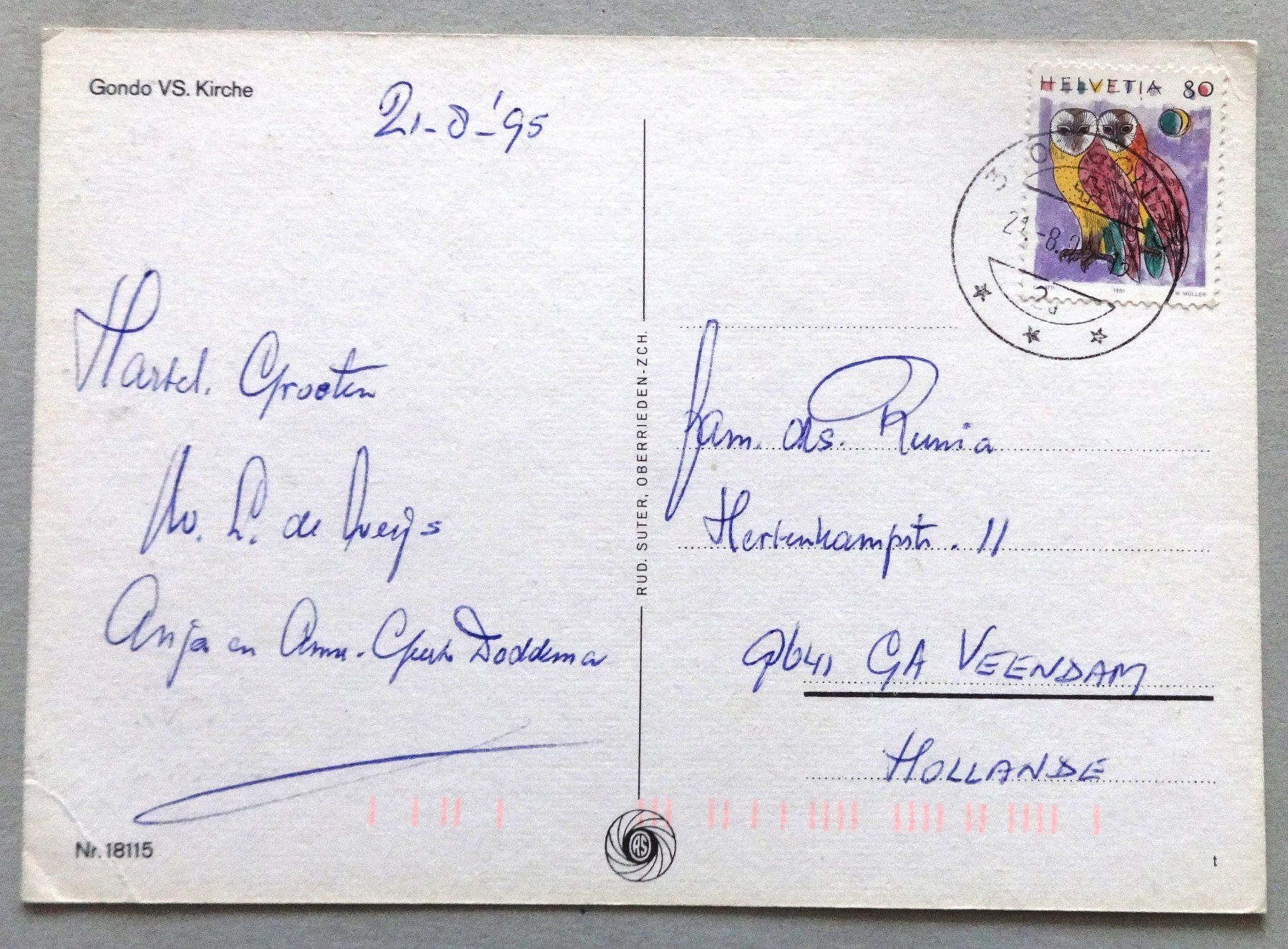 Cartoline postali: Gondo VS, Kirche – Difettoso da Fétigny venduto da Billy2miny 1