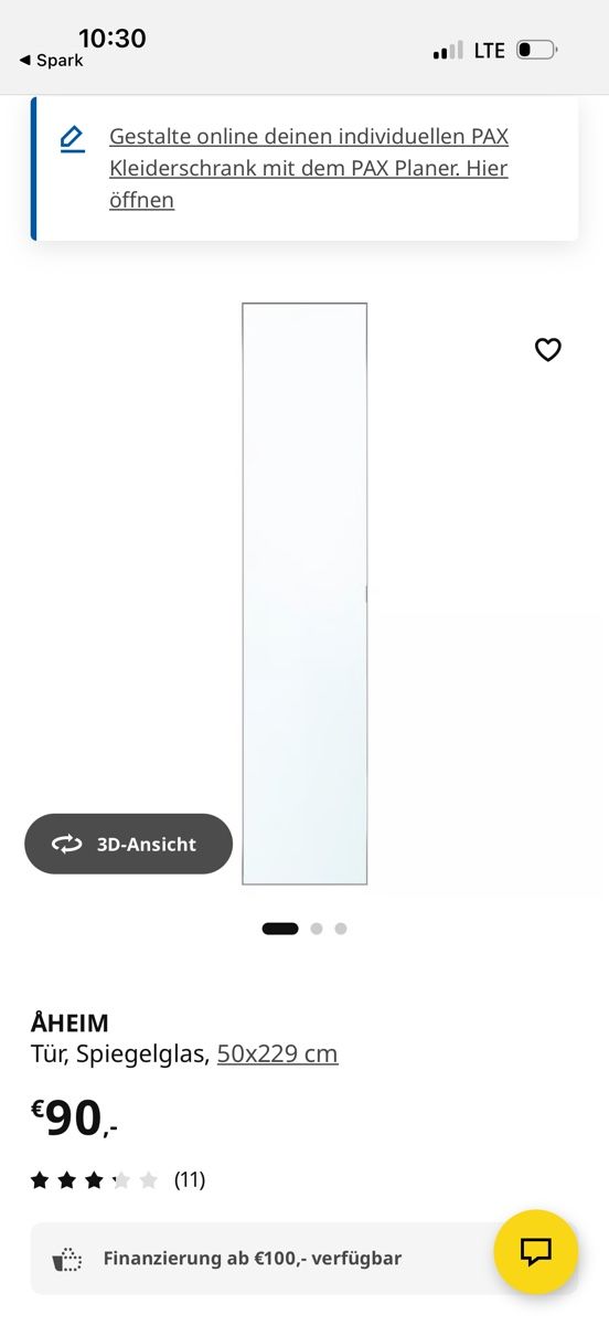 Ikea Specchi: Mirror door ikea – Nuovo e nell'imballaggio originale da Buchs SG venduto da fra_596t