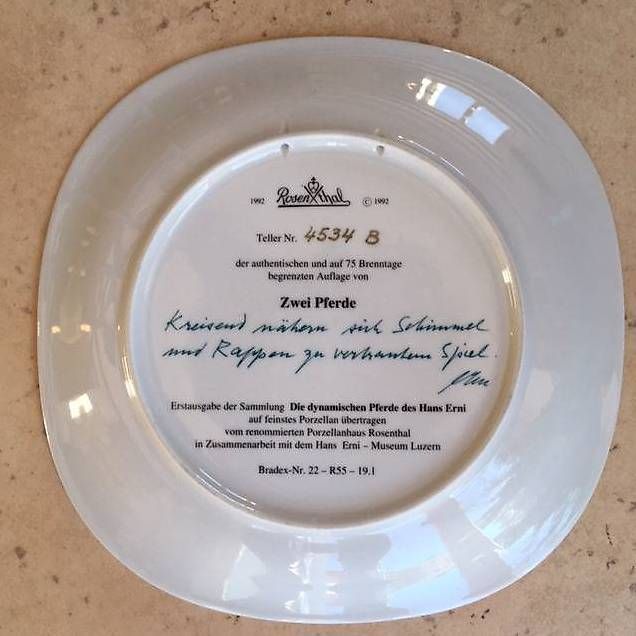 Assiettes: Hans Erni assiette numérotée, neuve – D'occasion à Colombier VD par DENYSE01 1